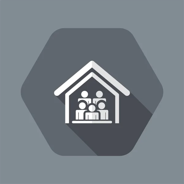 Ilustración vectorial de un icono aislado de reunión en casa — Vector de stock