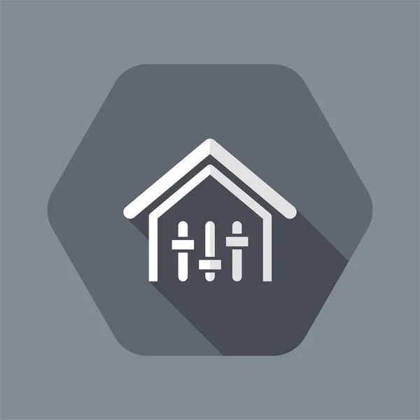 Ilustracja wektorowa jeden dom na białym tle mikser ikony — Wektor stockowy