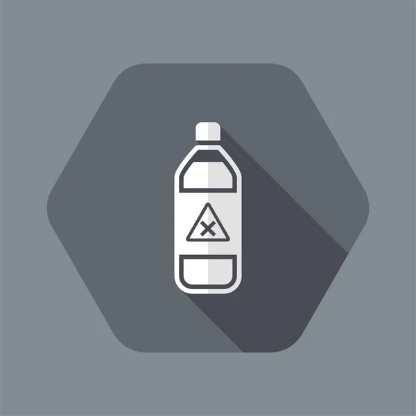 Illustrazione vettoriale dell'icona della bottiglia di pericolo isolata — Vettoriale Stock