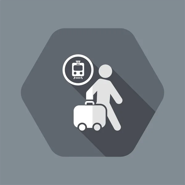 Vectorillustratie van enkele geïsoleerde trein station pictogram — Stockvector