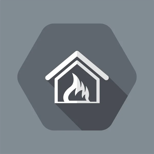 Ilustración vectorial del icono de hogar de fuego aislado único — Archivo Imágenes Vectoriales