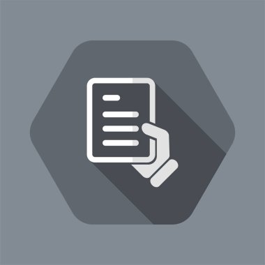 Tek izole belge simgesi teslim vektör çizim