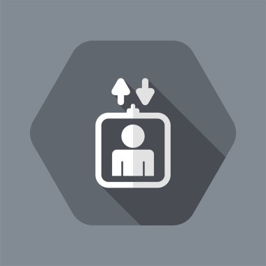 Tek izole Asansör simge vektör çizim