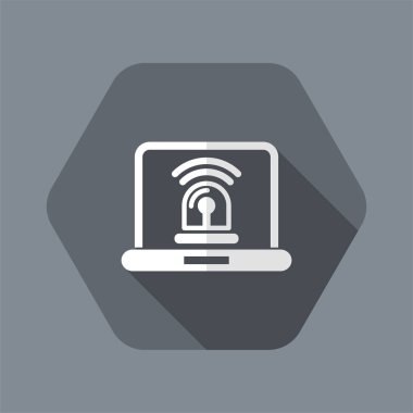Tek izole alarm pc simge vektör çizim