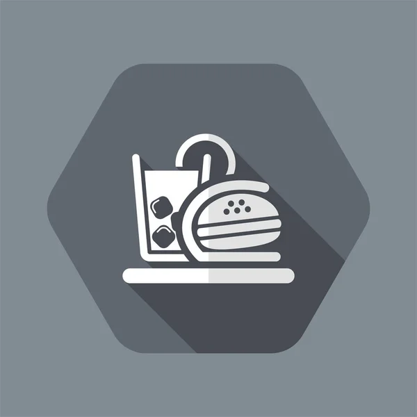 Ilustracja wektorowa ikona jeden na białym tle fast foody — Wektor stockowy