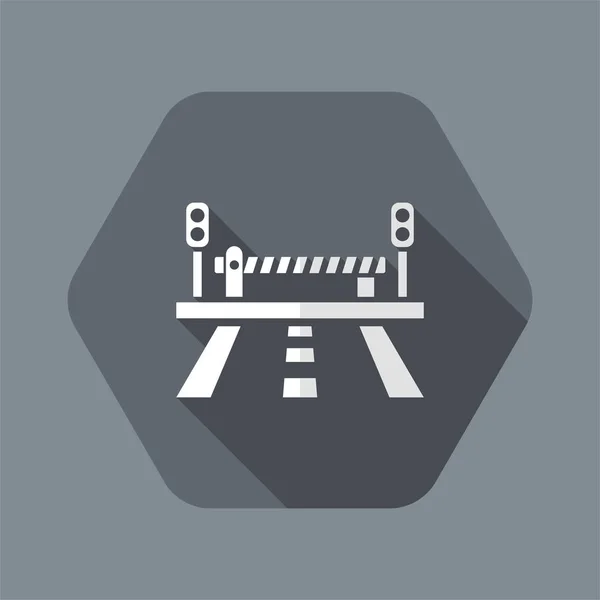 Ilustracja wektorowa road i przekraczania poziomu ikony — Wektor stockowy