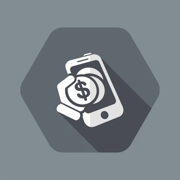 Icône de banque mobile — Image vectorielle
