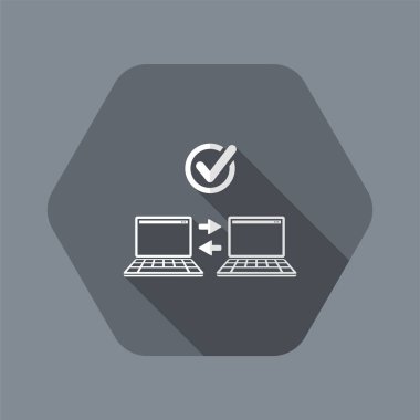 Bilgisayar verilerini kontrol transfer - düz en az simgesi