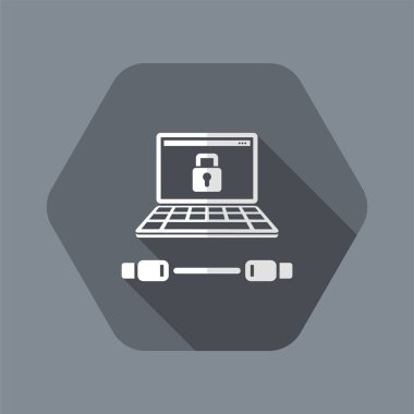 Güvenli aktarımı ve kablo bağlantı - düz en az simgesi