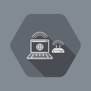 Wi-Fi, modem ve web bağlantısı - düz en az simgesi