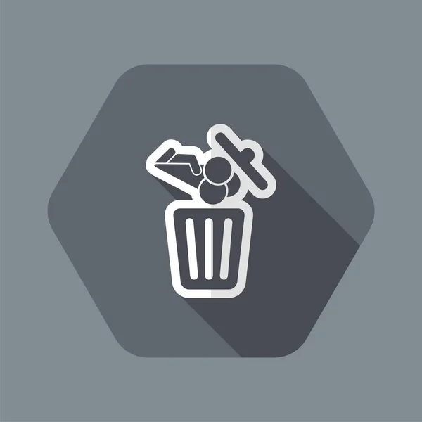 Icône poubelle alimentaire — Image vectorielle