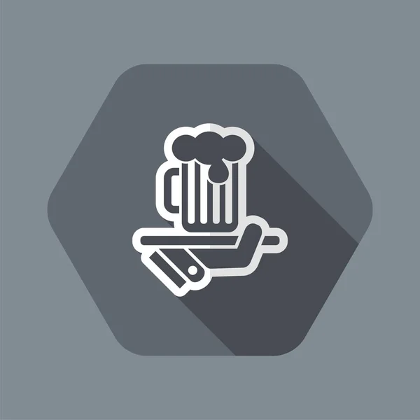 Ober serveren bier pictogram — Stockvector