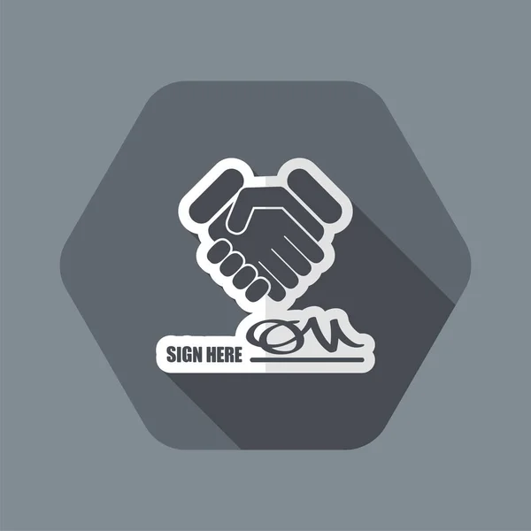 Sign on agreement document — Stock Vector