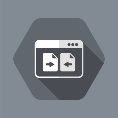 Dosya aktarımı - vektör düz en az simgesi