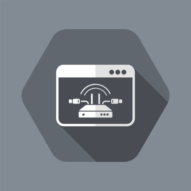 Modem bağlantısı - vektör düz en az simgesi