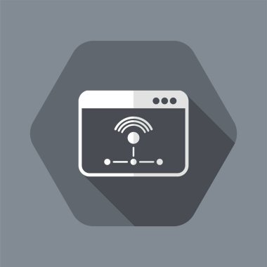 Çalışan ağ - vektör düz en az simgesi