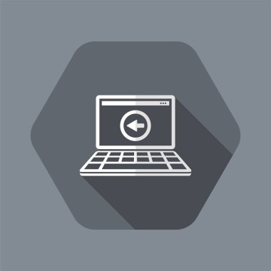 Bilgisayar ve arka sembolü - vektör düz en az simgesi