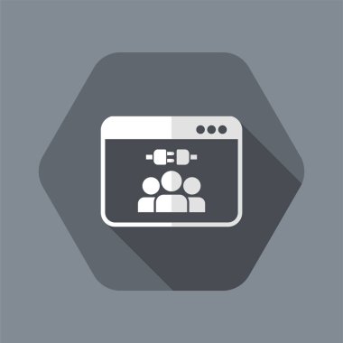 Ağ bağlantısı - vektör düz en az simgesi