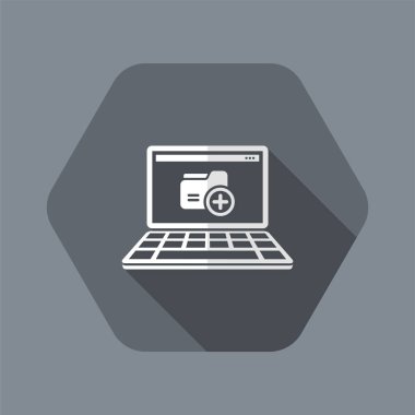 Laptop - vektör düz en az simgesi yeni klasör