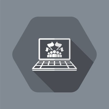 Hayranları kalabalık düz simgesi