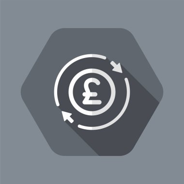 Para ticaret düz simgesi - Sterling