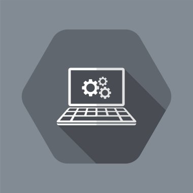 Bilgisayar ayarları düz simgesi