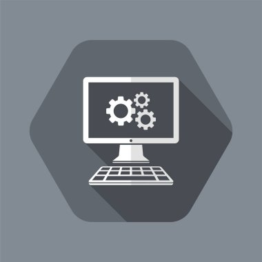 Bilgisayar ayarları düz simgesi