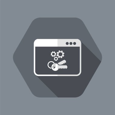 Kilitli ayarları simgesi düz