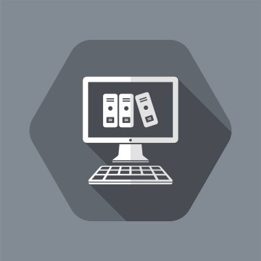 Bilgisayar Arşiv düz simgesi