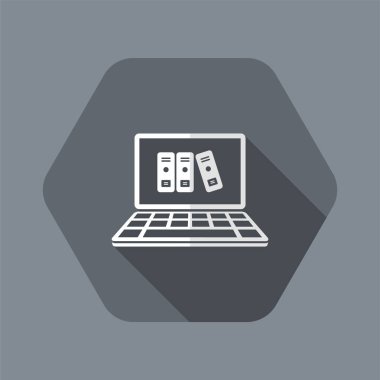 Bilgisayar Arşiv düz simgesi