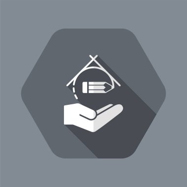 Proje tasarım konsepti - düz en az simgesi