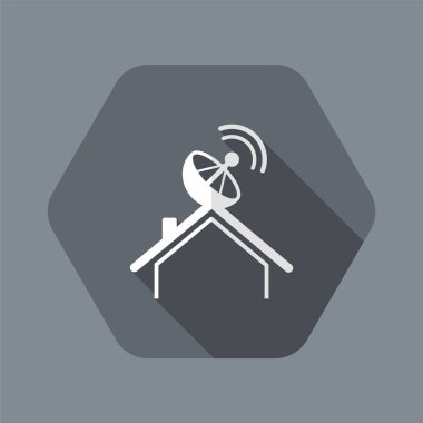 Ev uydu alıcısı - vektör web simgesi