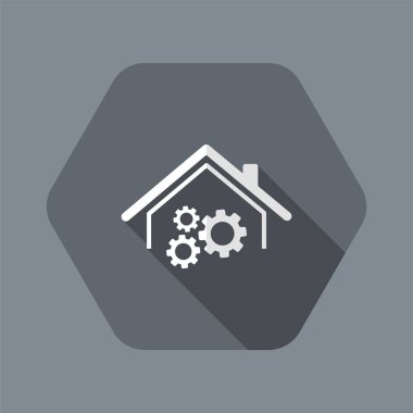 Evde çalışma sistemi - vektör web simgesi