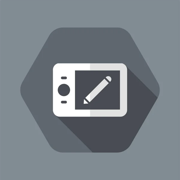 Tableta de dibujo gráfico - Vector plano icono mínimo — Archivo Imágenes Vectoriales