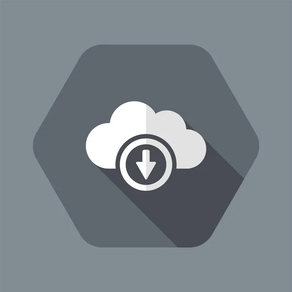 Téléchargement Cloud - icône minimale plate vectorielle — Image vectorielle