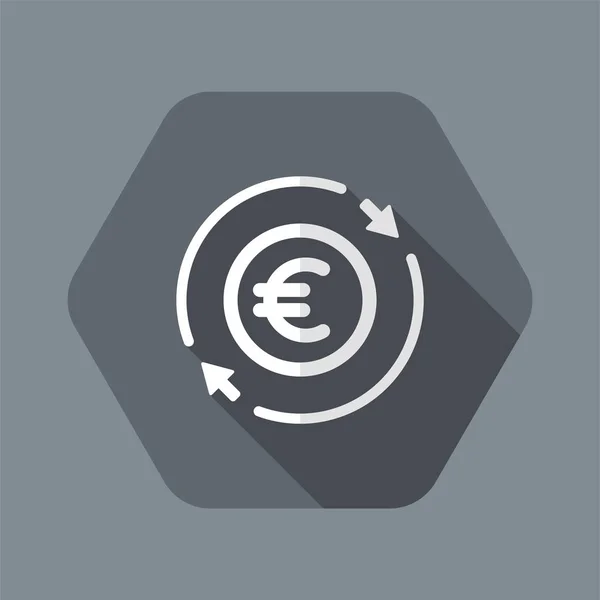 Geld handel platte icon - Euro — Stockvector