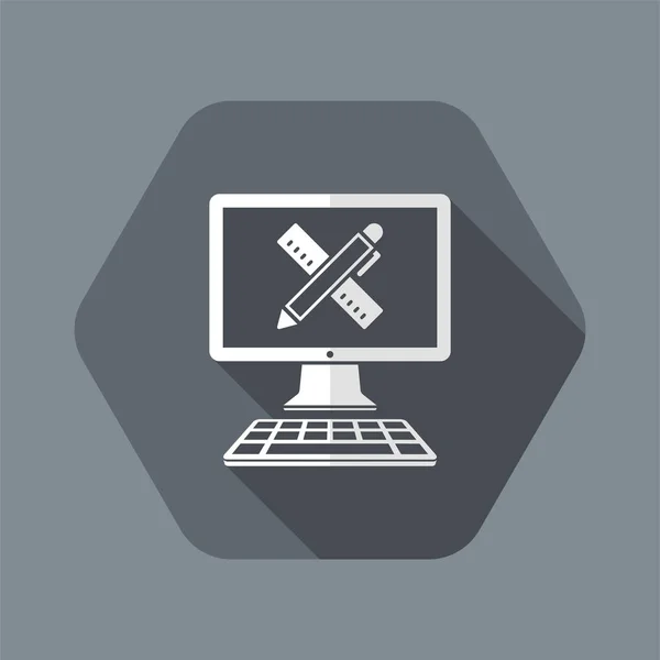 Dator design project - vektor web platt icon — Stock vektor