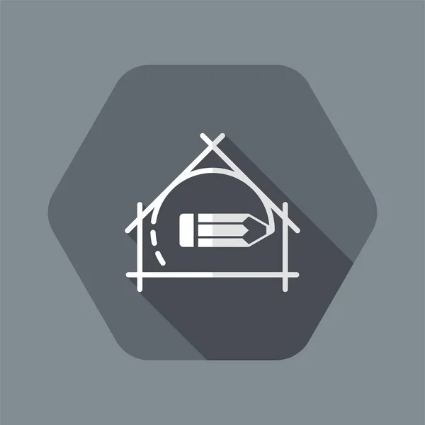 Pianificazione della casa - progettazione del progetto - icona piatta vettoriale — Vettoriale Stock