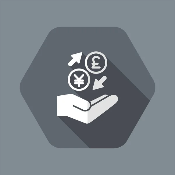 Geldwissel diensten - Jpy/Sterling - minimale pictogram — Stockvector