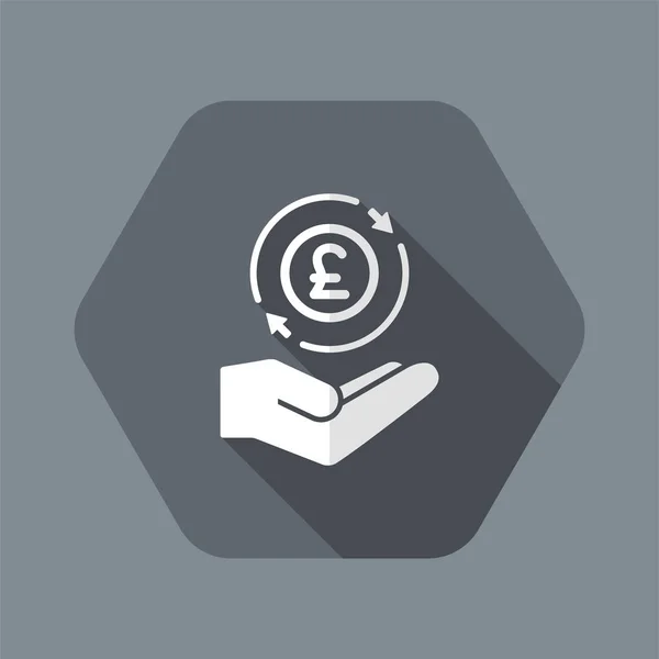 Geld transfer service - pond - minimale pictogram — Stockvector
