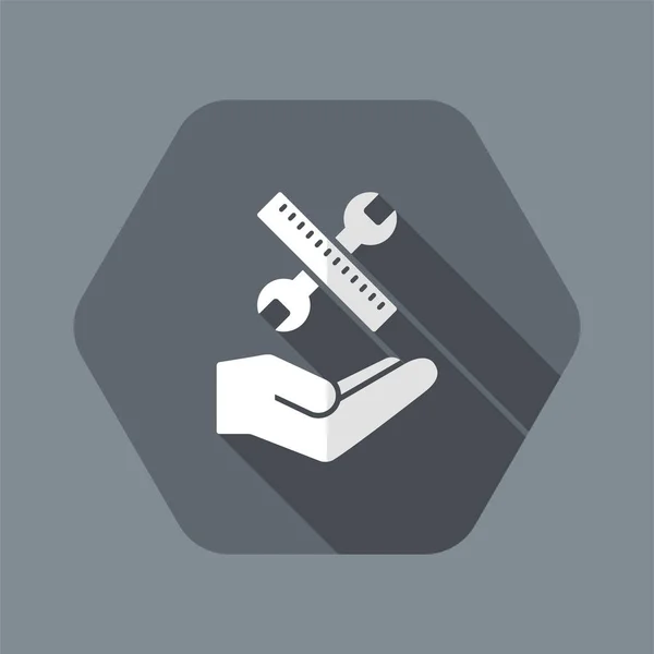 Wrench and ruler - Design project icon — Stock Vector