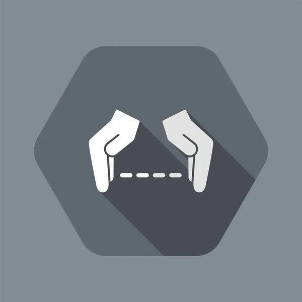 Hands in gesture of measuring - Vector minimal icon — Stock Vector