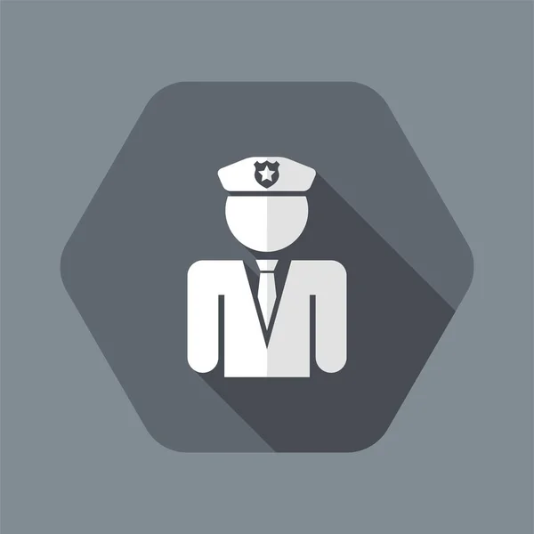 Policeman concept - Minimal flat icon — Stock Vector