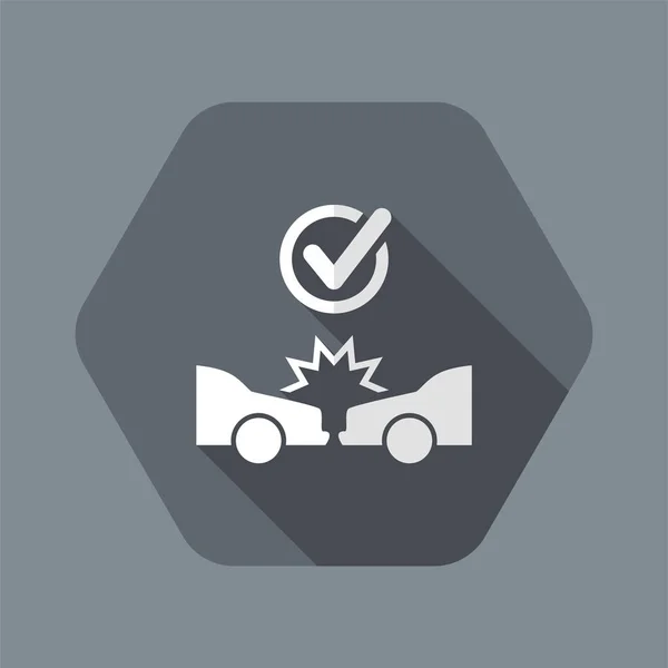 Auto-ongeluk check - Vector web icon — Stockvector