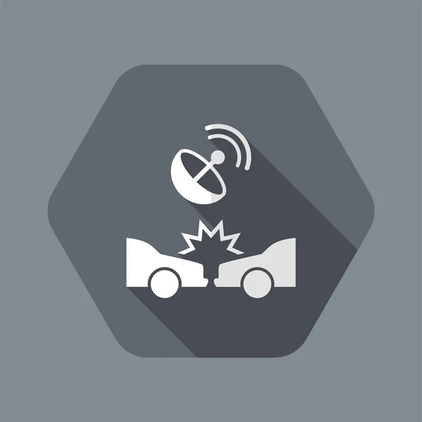 Satelitní ochrana pro auto zhroucení - vektor web ikony — Stockový vektor