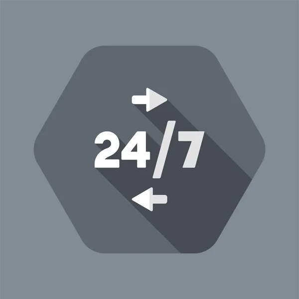 Stetige Dienste 24 / 7 - Vektor-Web-Symbol — Stockvektor