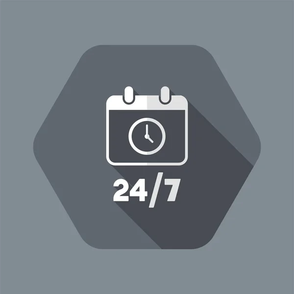 달력 아이콘-24/7 서비스-벡터 웹 아이콘 — 스톡 벡터
