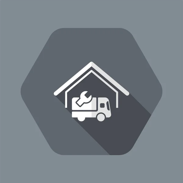 Centro assistenza camion - icona web vettoriale — Vettoriale Stock
