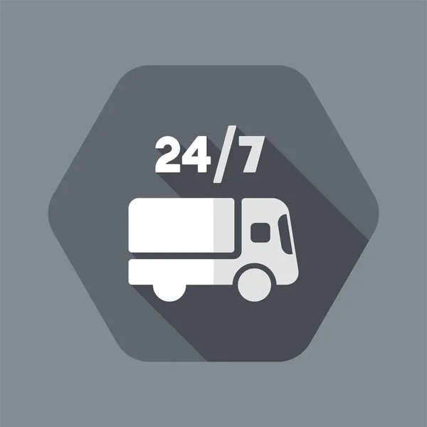 Steady delivery services 24/7 - Vector web icon — Stock Vector
