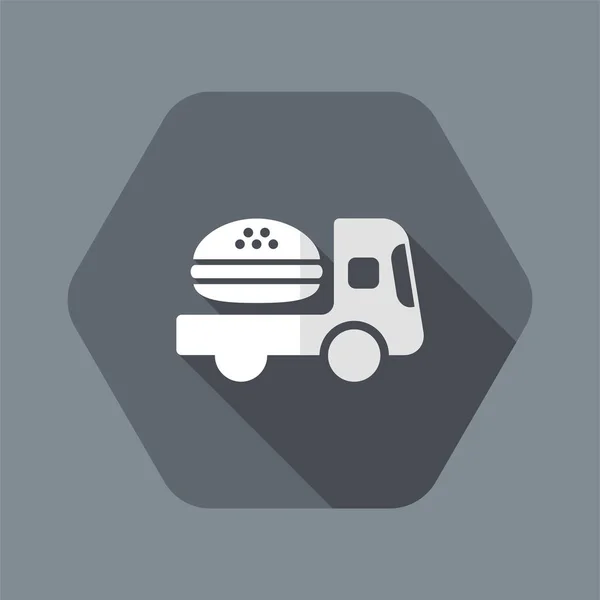 快餐食品送货服务-矢量平面图标 — 图库矢量图片
